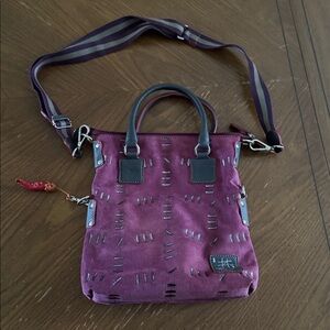 Pierotucci Fortunata Purple Suede Leather Multi Way Tote Bag w/ Chill Hang Tag
